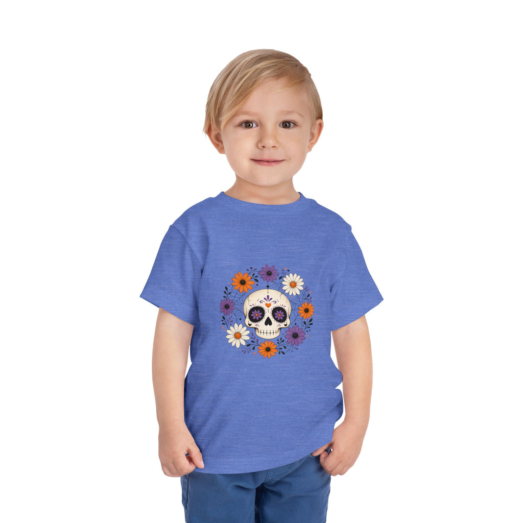 Toddler Tee — Floral Sugar Skull Day of the Dead Kids Shirt