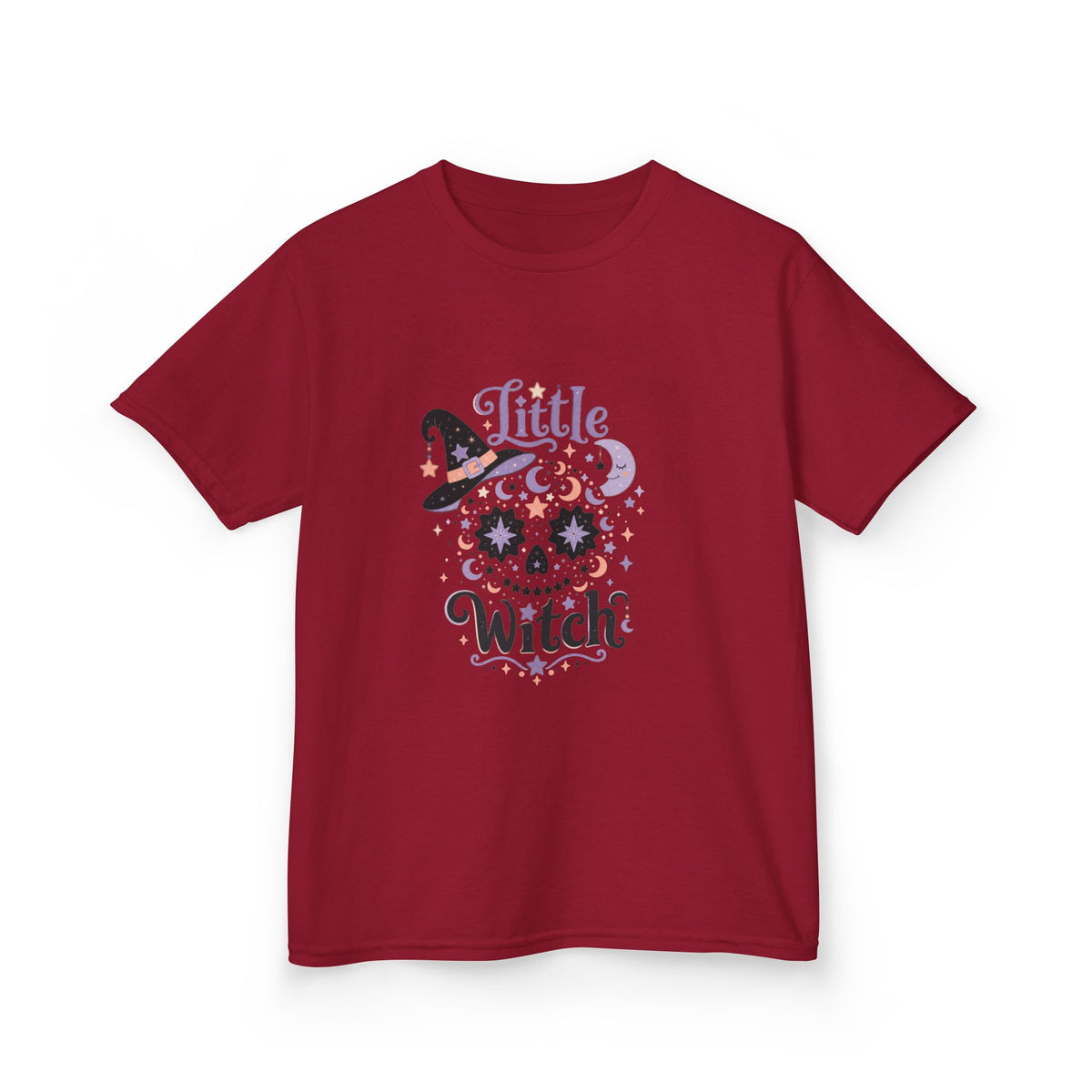 Kids T-Shirt - "Little Witch" Halloween Skull Design