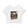 Bad Girls Shift Stick Crop Tee — Retro Rosie the Riveter Racing Graphic