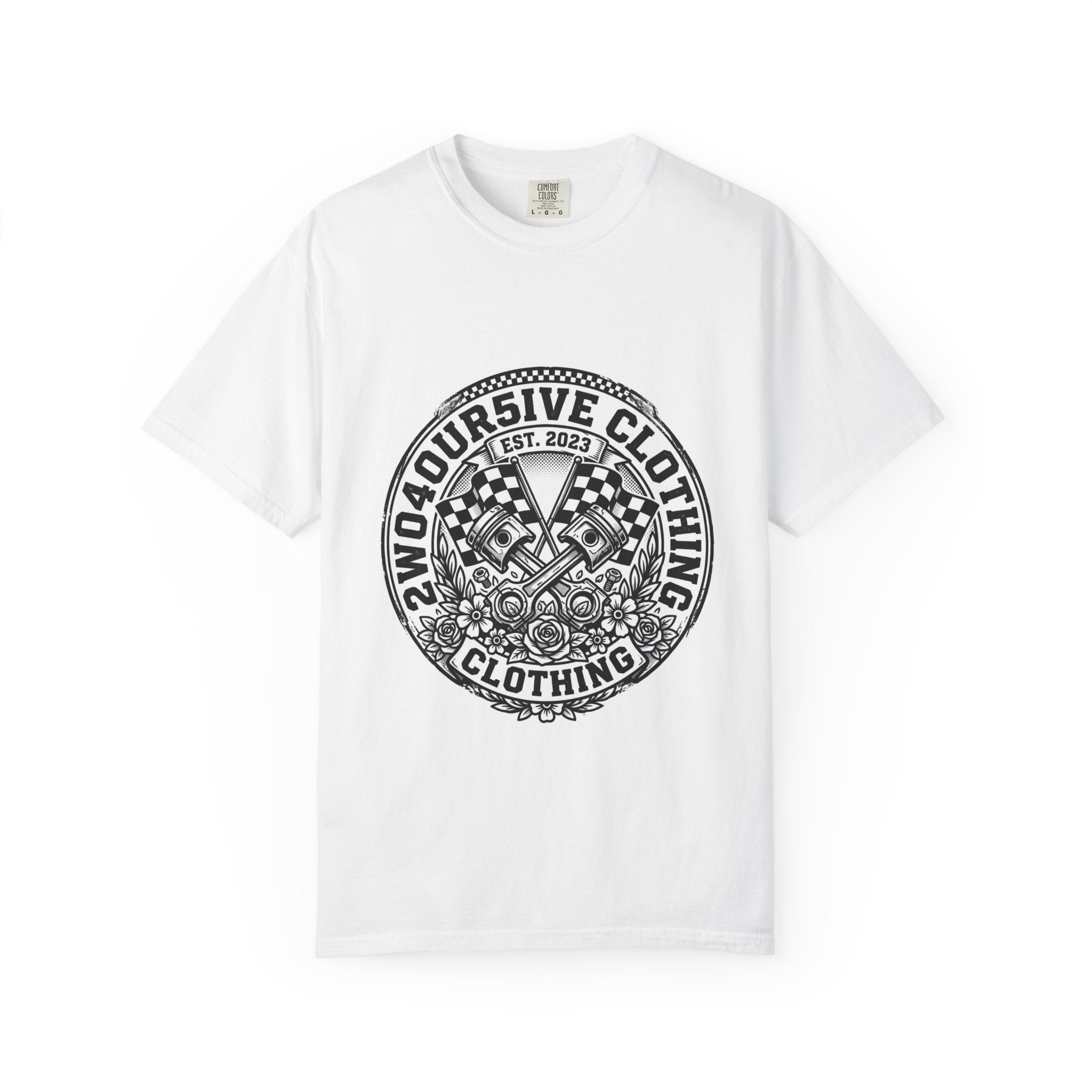 Vintage Racing Crest T-Shirt — '2W04OURSIVE CLOTHING' Graphic Tee