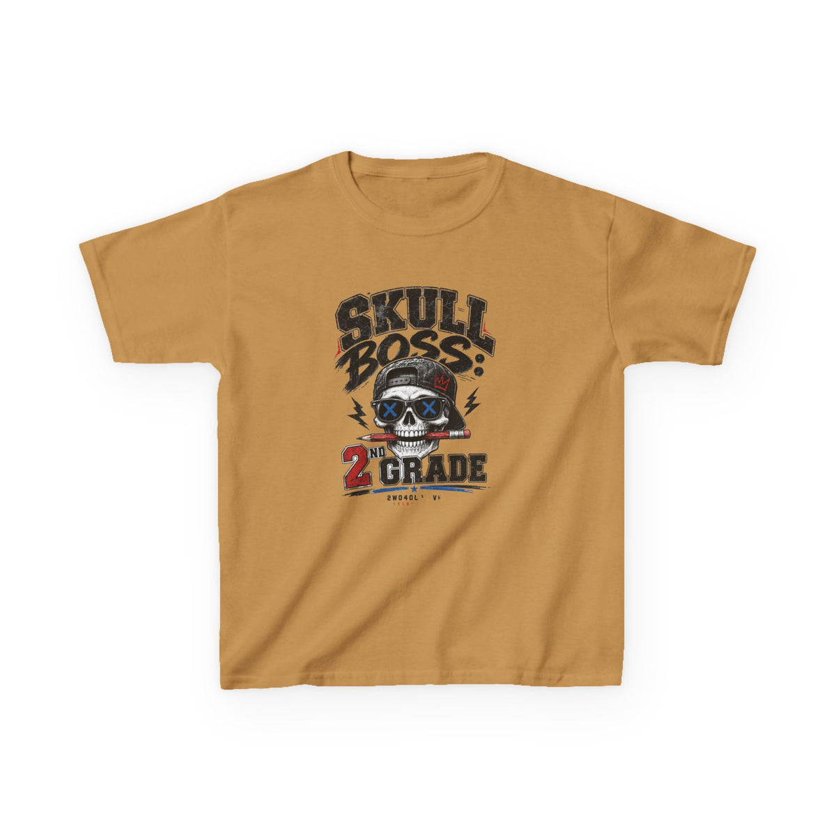 Kids Tee — "Skull Boss 2nd Grade" Back-to-School Graphic Shirt