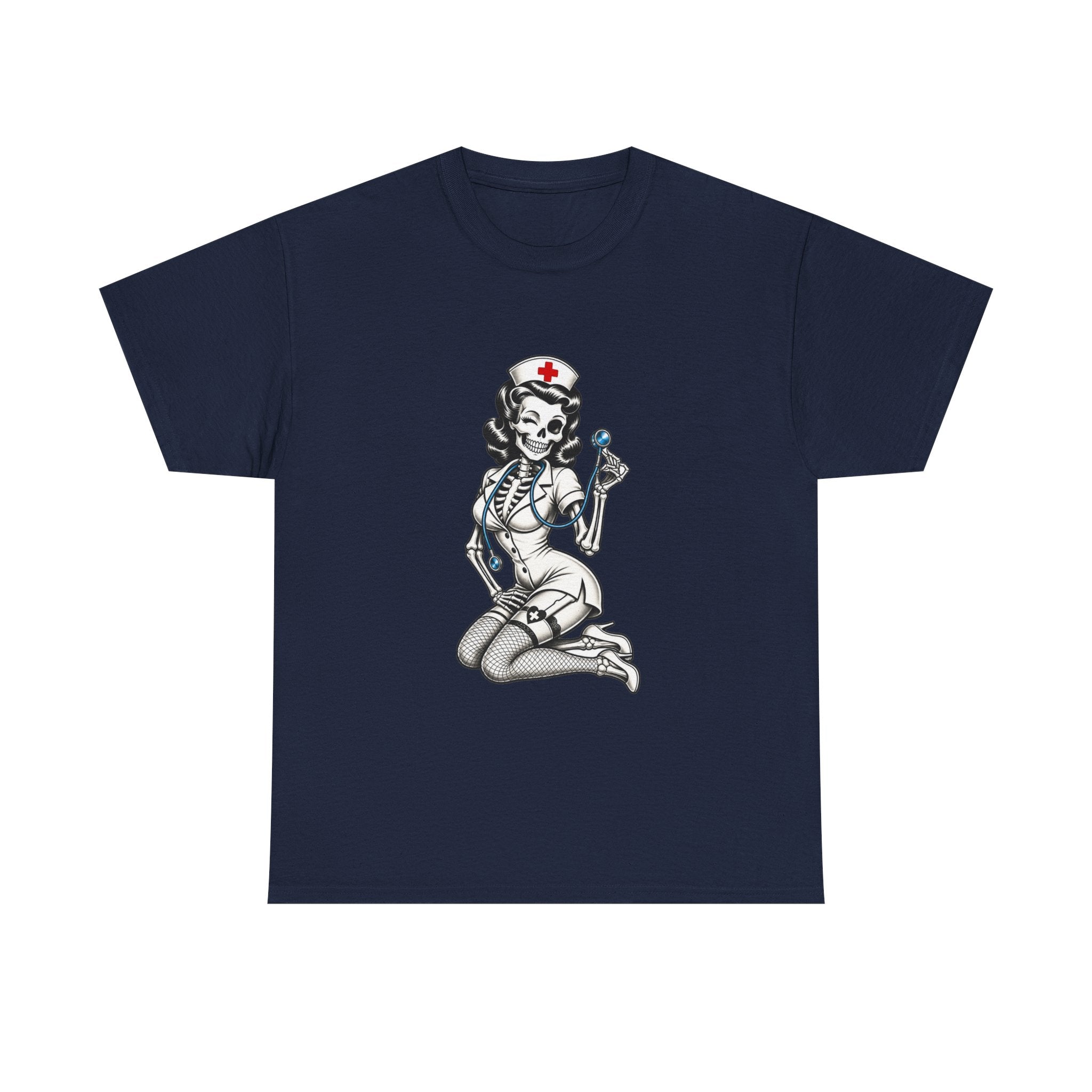Pin-Up Nurse T-Shirt — Retro Vintage Nurse Girl Graphic Tee