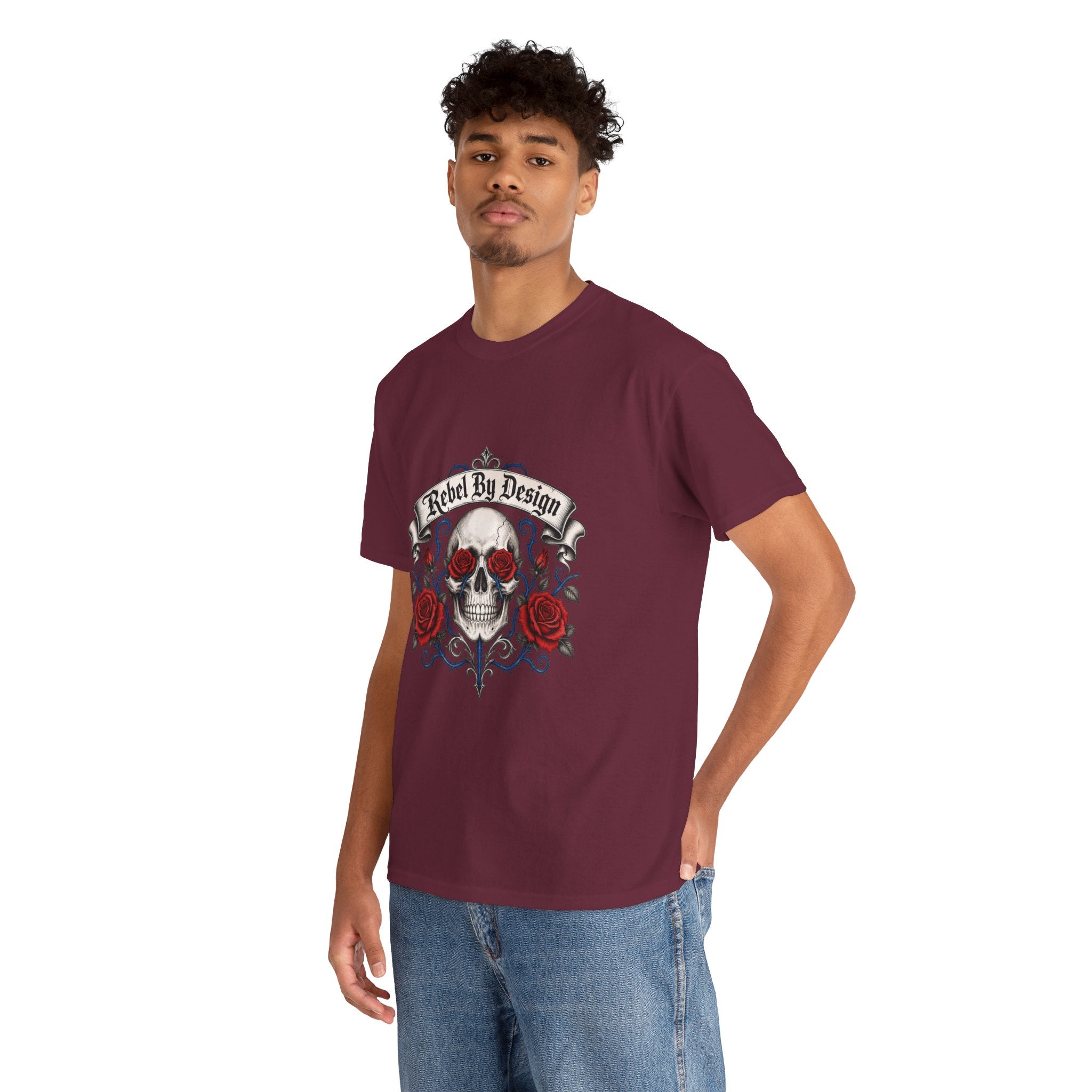 Skull & Roses Tee — "Rebel By Design" Graphic T-Shirt