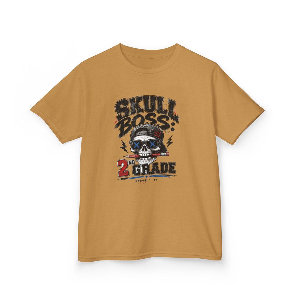 Kids Tee — "Skull Boss 2nd Grade" Back-to-School Graphic Shirt