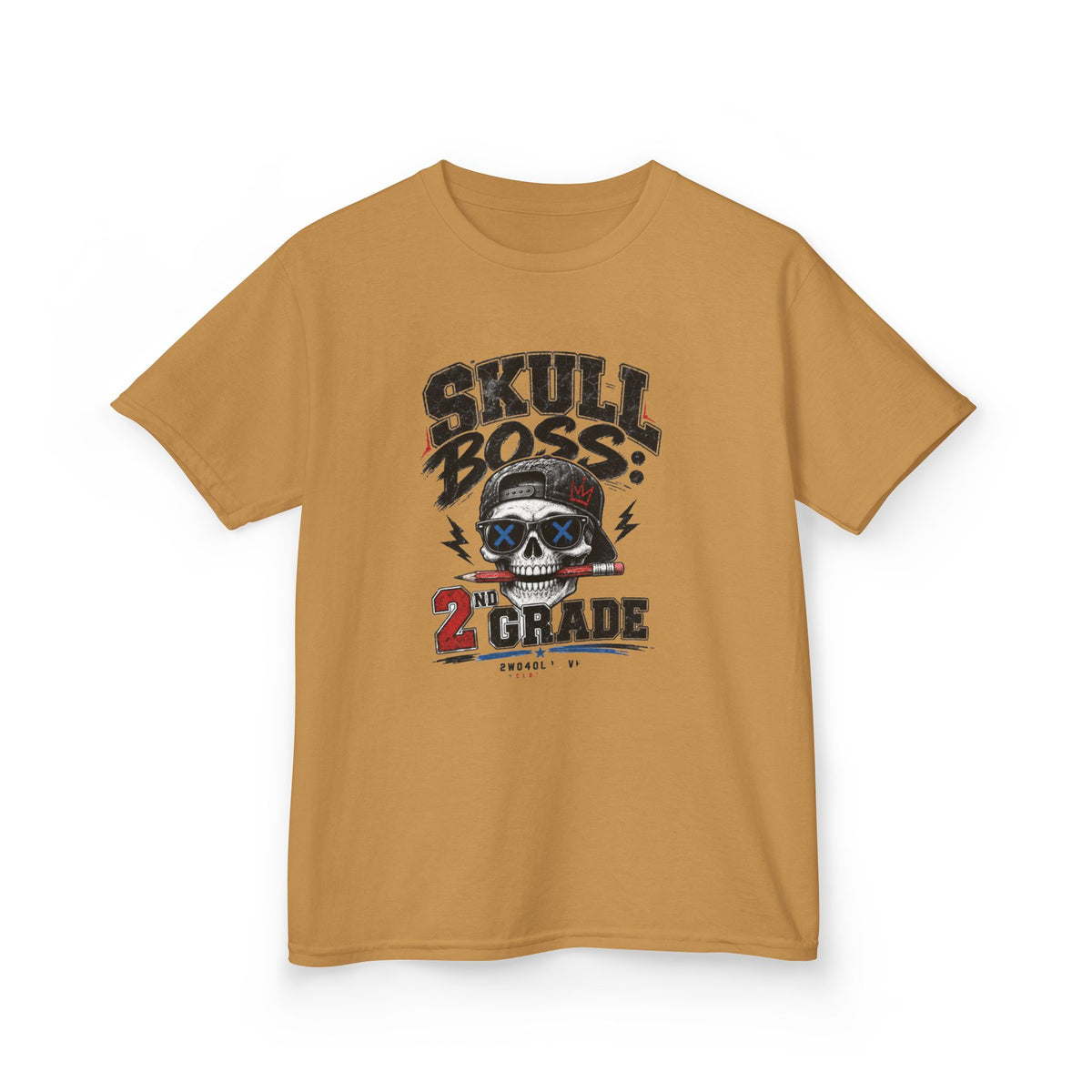 Kids Tee — "Skull Boss 2nd Grade" Back-to-School Graphic Shirt