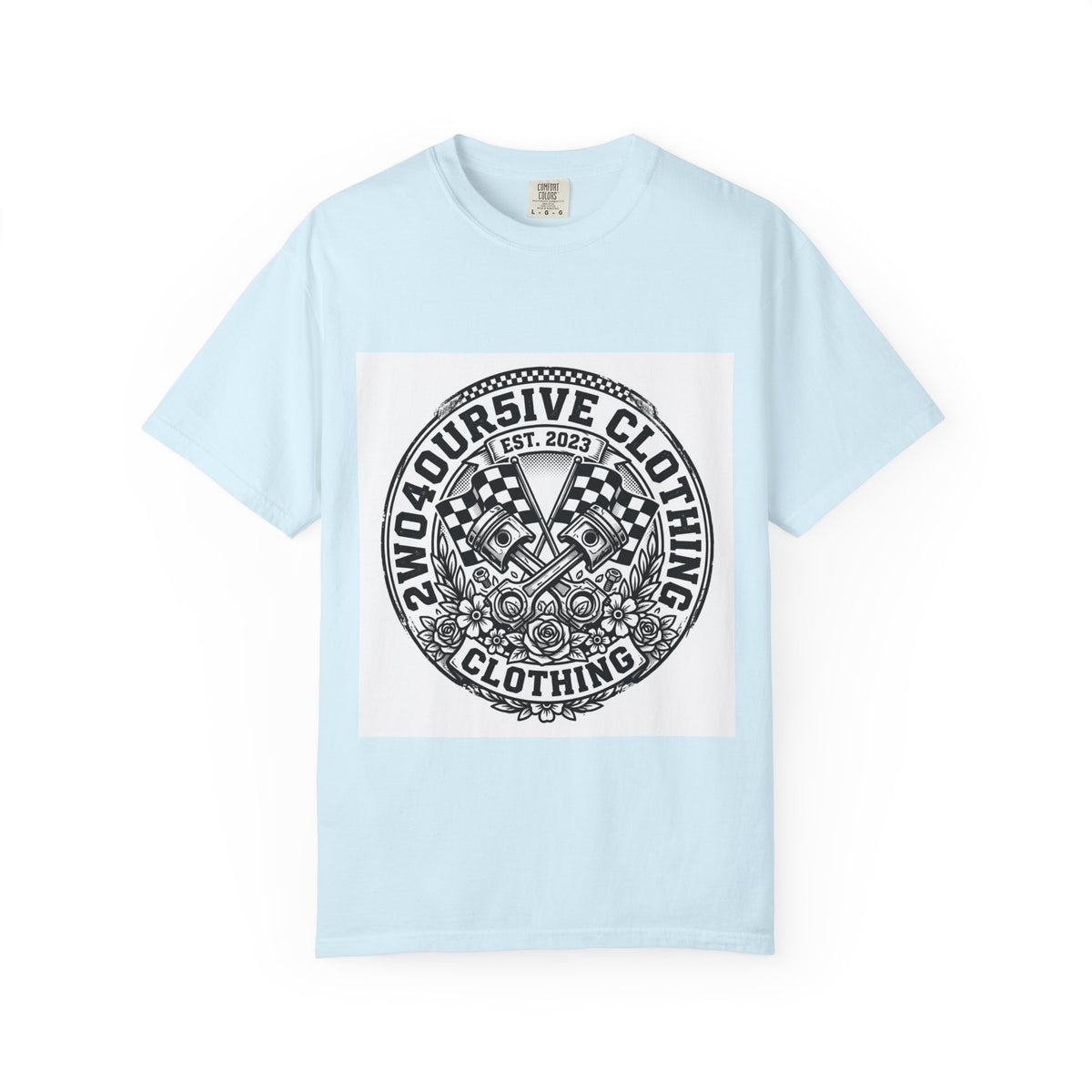 Vintage Racing Crest T-Shirt — '2W04OURSIVE CLOTHING' Graphic Tee