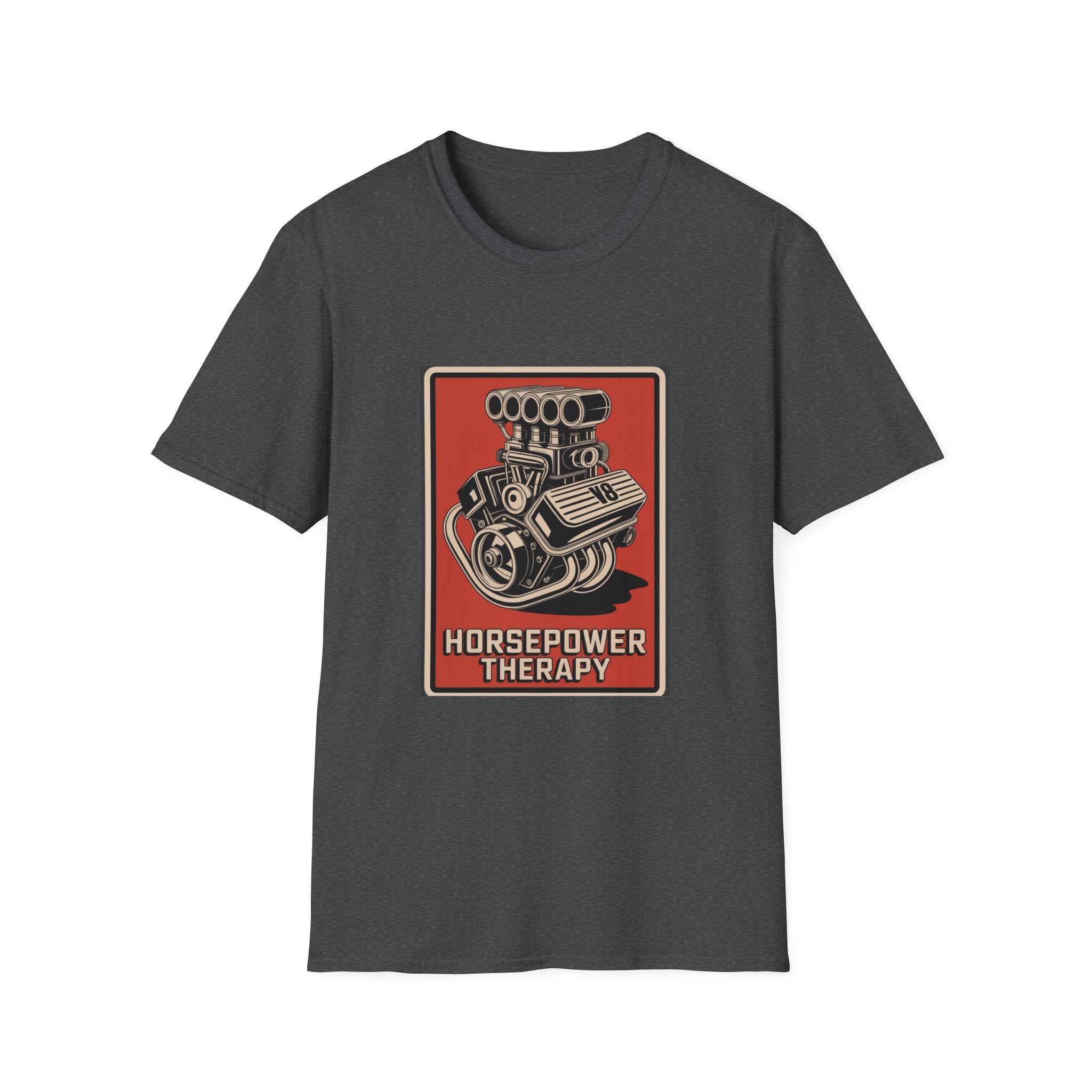 Horsepower Therapy Tee — Vintage V8 Engine Graphic T-Shirt