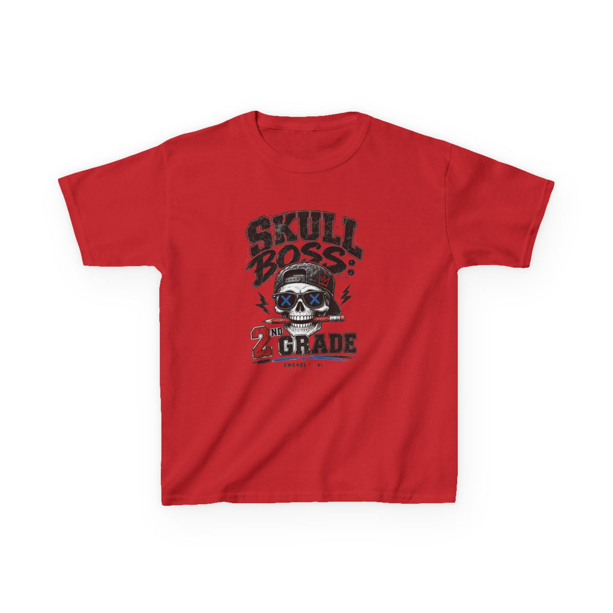 Kids Tee — "Skull Boss 2nd Grade" Back-to-School Graphic Shirt