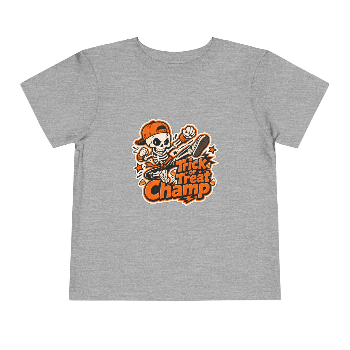 Toddler Tee — 'Trick or Treat Champ' Halloween Skeleton Skate Graphic