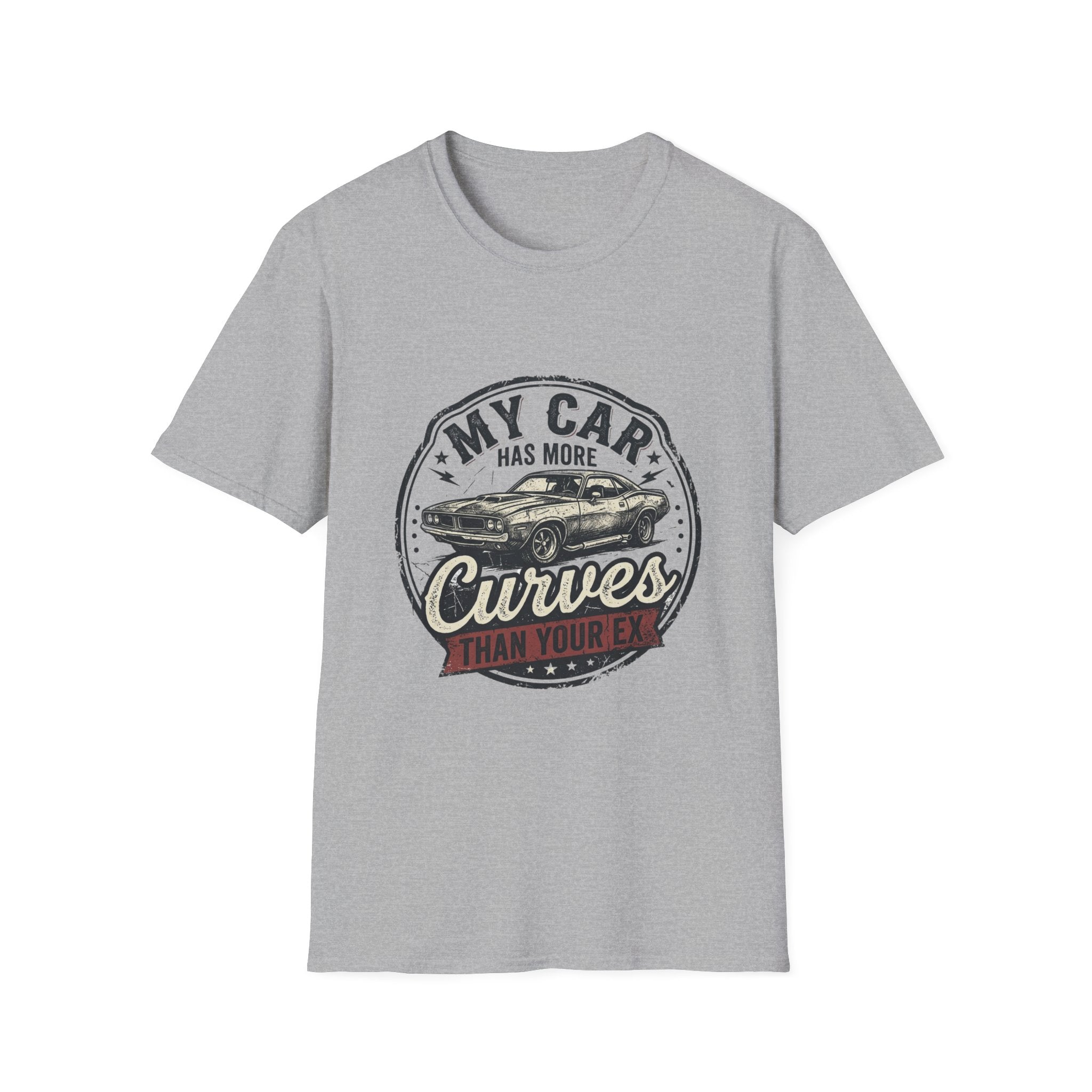 My Car Has More Curves T-Shirt - Vintage Car Humor Tee