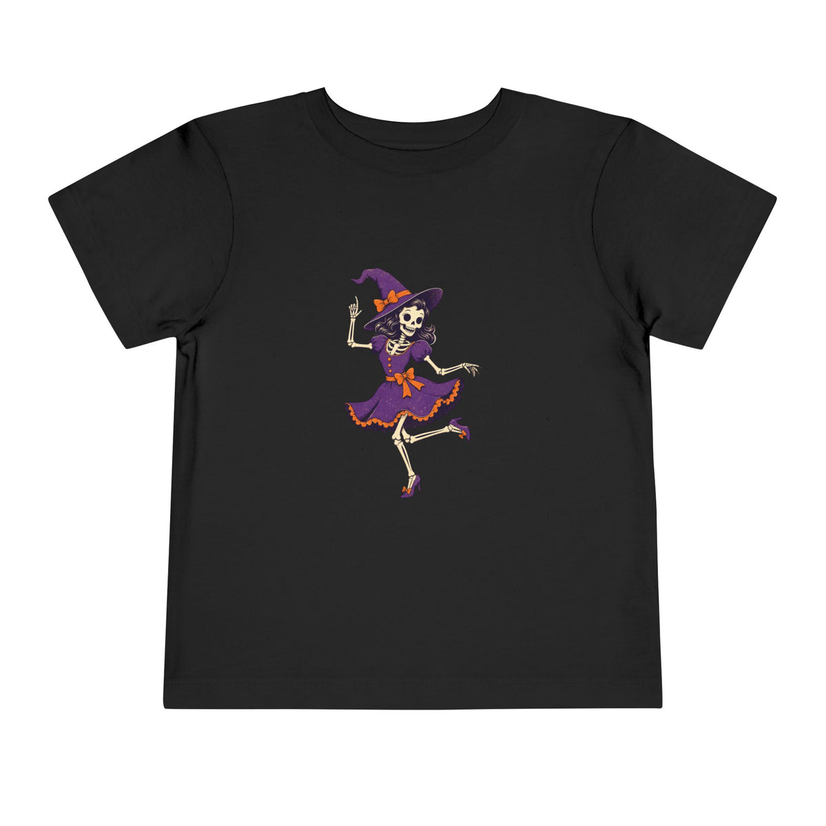 Toddler Witch Skeleton Tee — Cute Dancing Skeleton Halloween Shirt for Kids