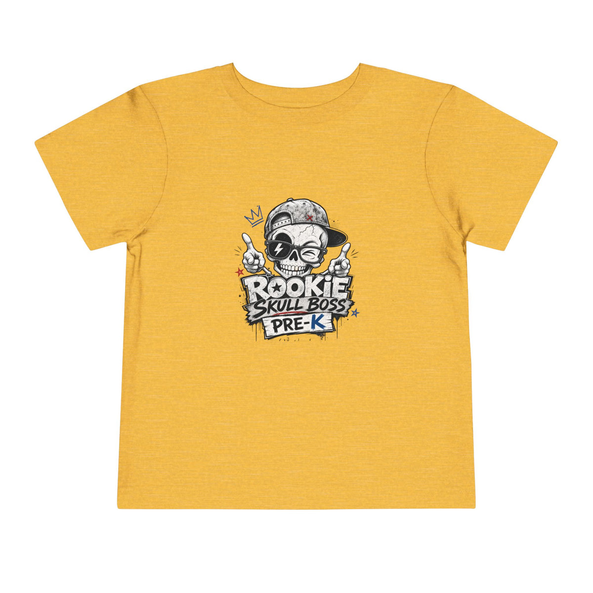 Toddler Tee — "Rookie Skull Boss Pre-K" Graphic Shirt