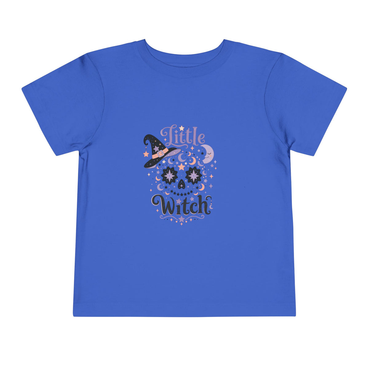 Toddler Tee — "Little Witch" Halloween Skull Hat Graphic