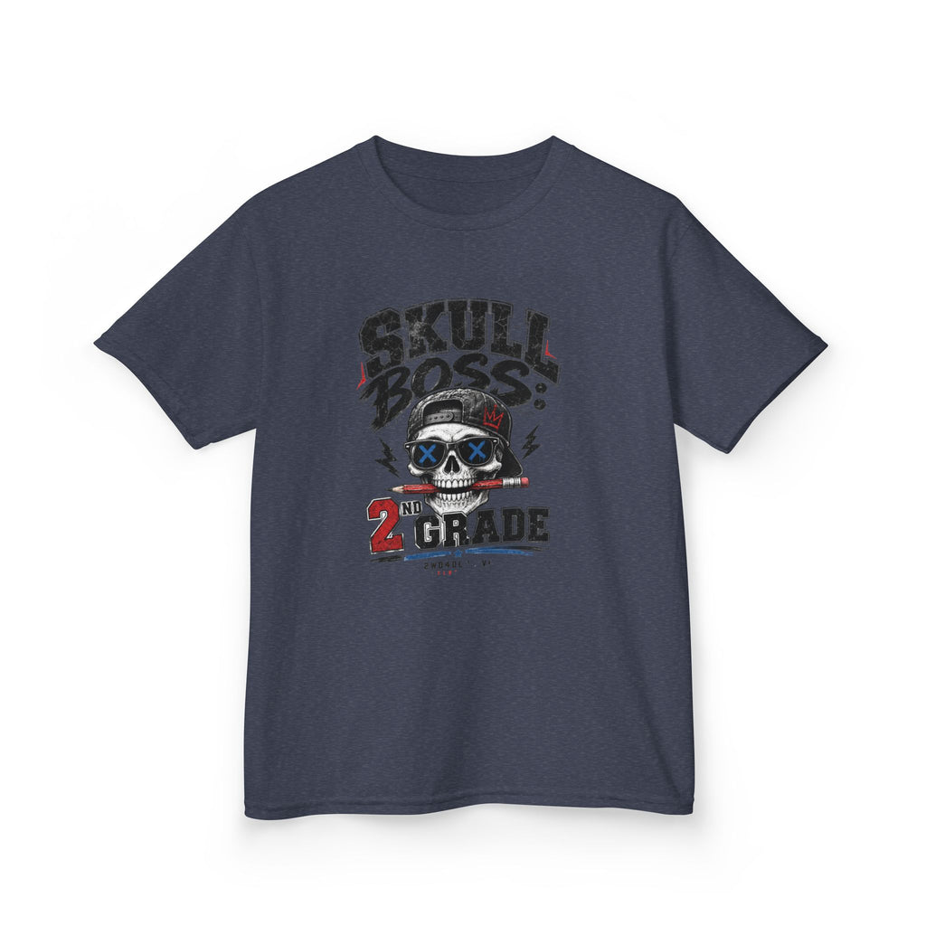 Kids Tee — "Skull Boss 2nd Grade" Back-to-School Graphic Shirt