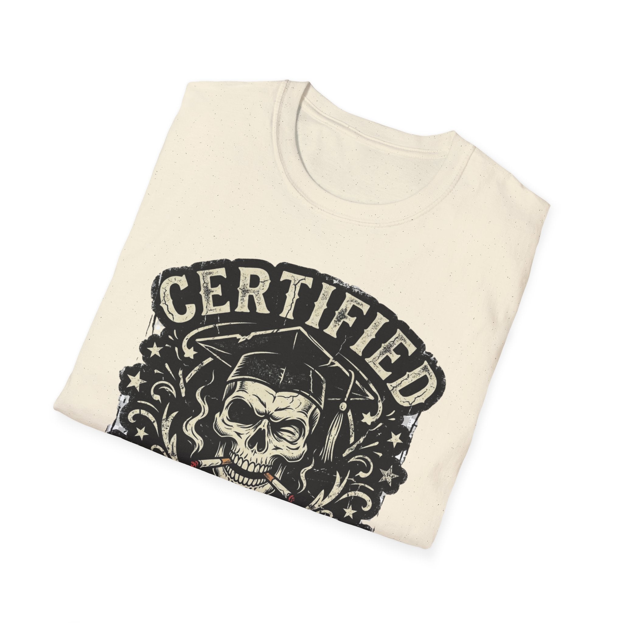 Certified Smarts Skull T-Shirt – Funny Rebel Geek Graphic Tee