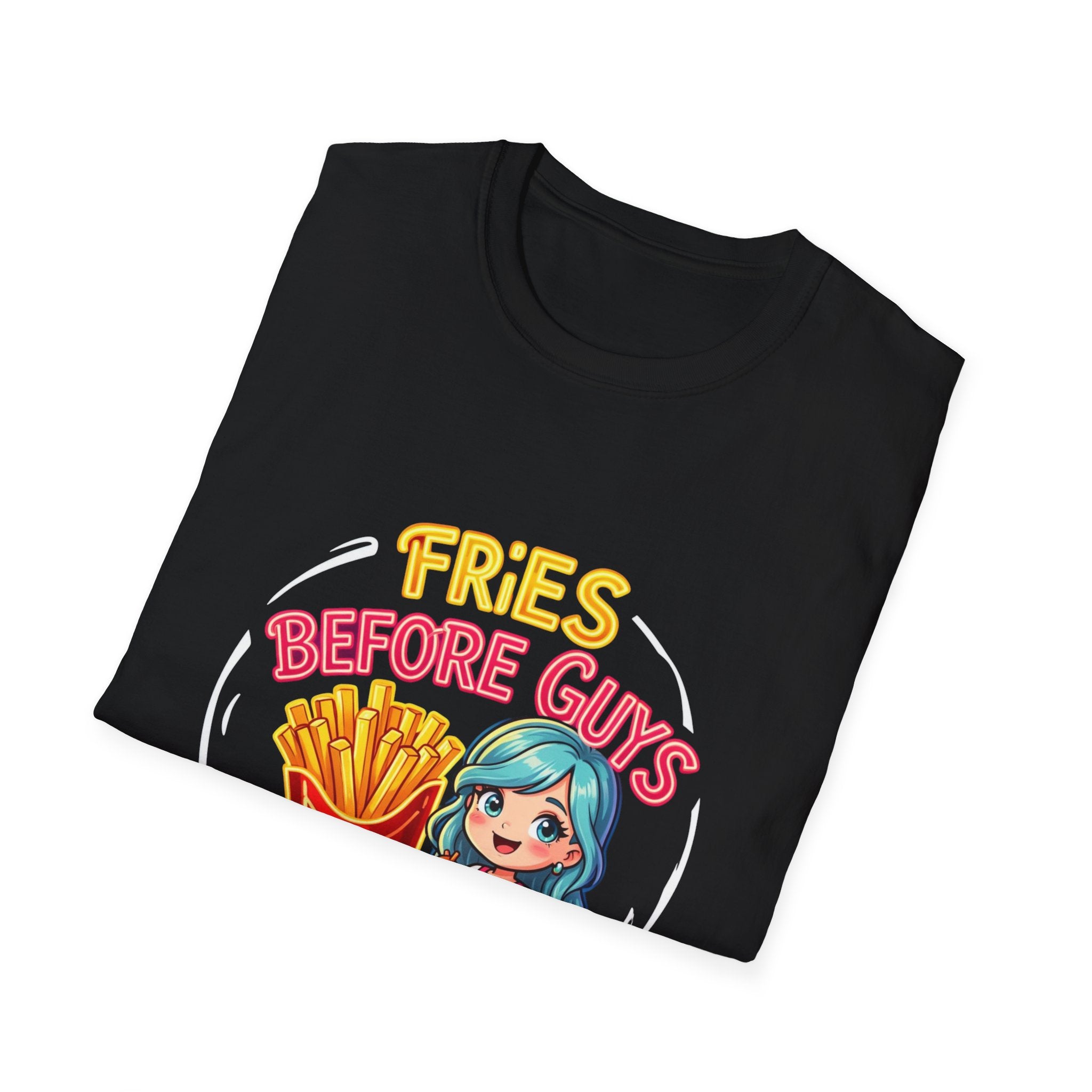 Fries Before Guys Tee — Cute Cartoon French Fry Graphic T-Shirt