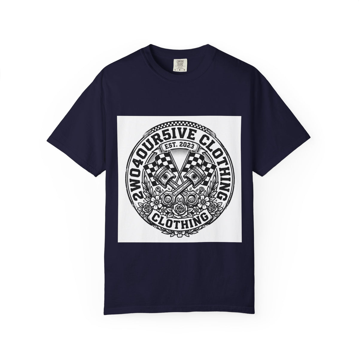 Vintage Racing Crest T-Shirt — '2W04OURSIVE CLOTHING' Graphic Tee