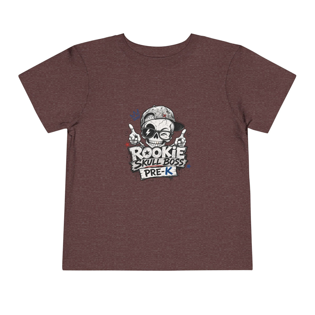 Toddler Tee — "Rookie Skull Boss Pre-K" Graphic Shirt