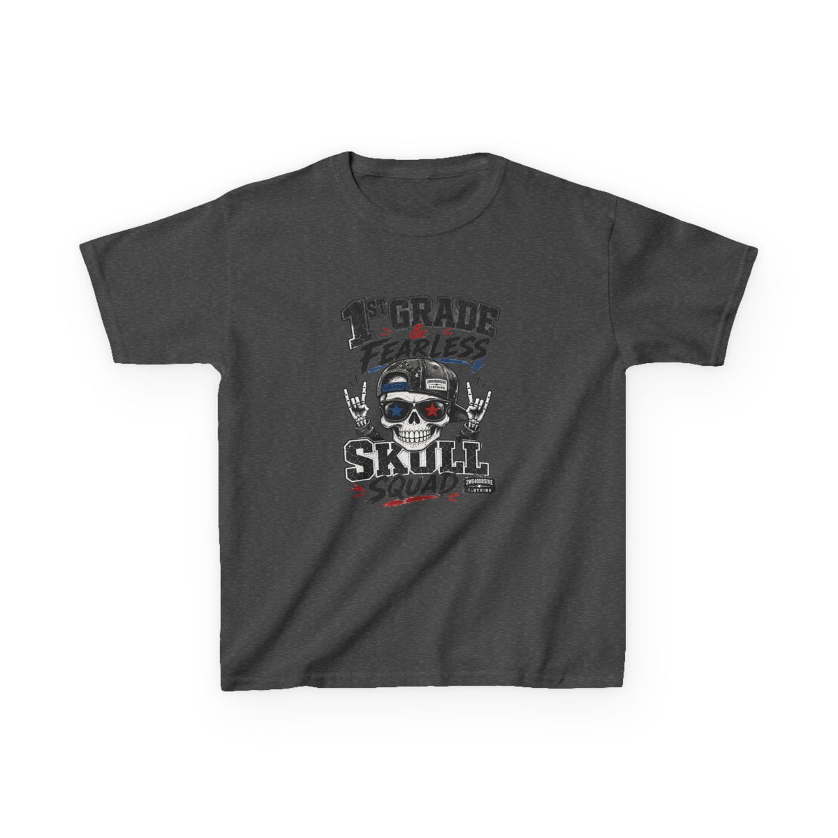 Kids Skull Squad T‑Shirt – 1st Grade Fearless Design
