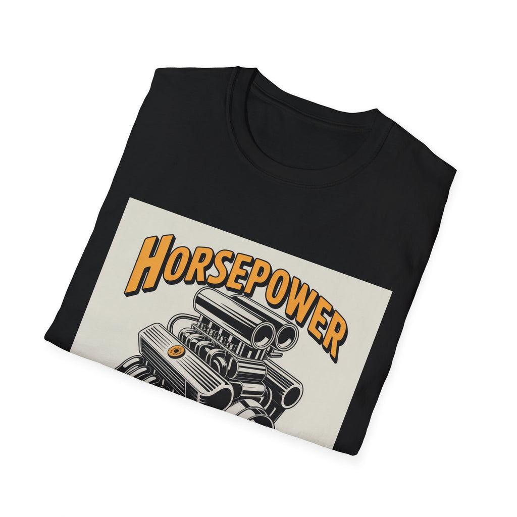 Horsepower Therapy T‑Shirt — Vintage Engine Graphic Auto Mechanic Tee