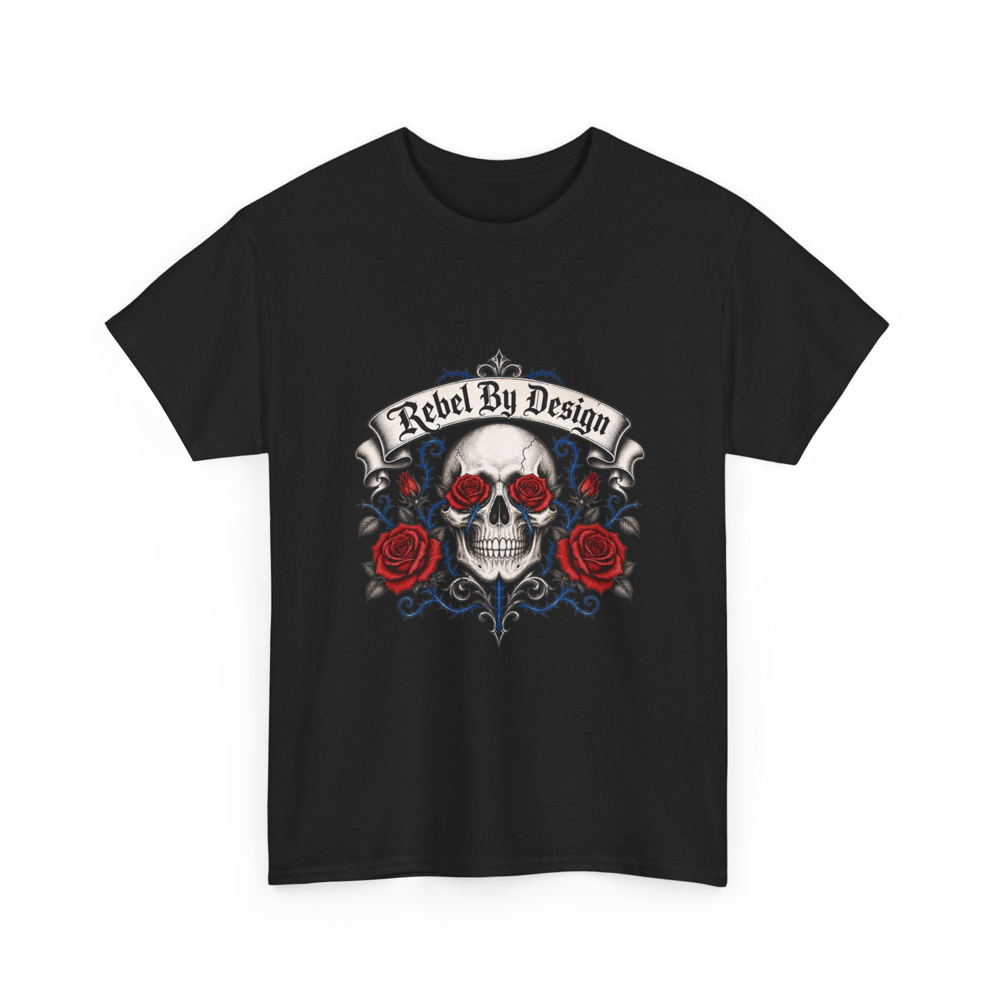 Skull & Roses Tee — "Rebel By Design" Graphic T-Shirt