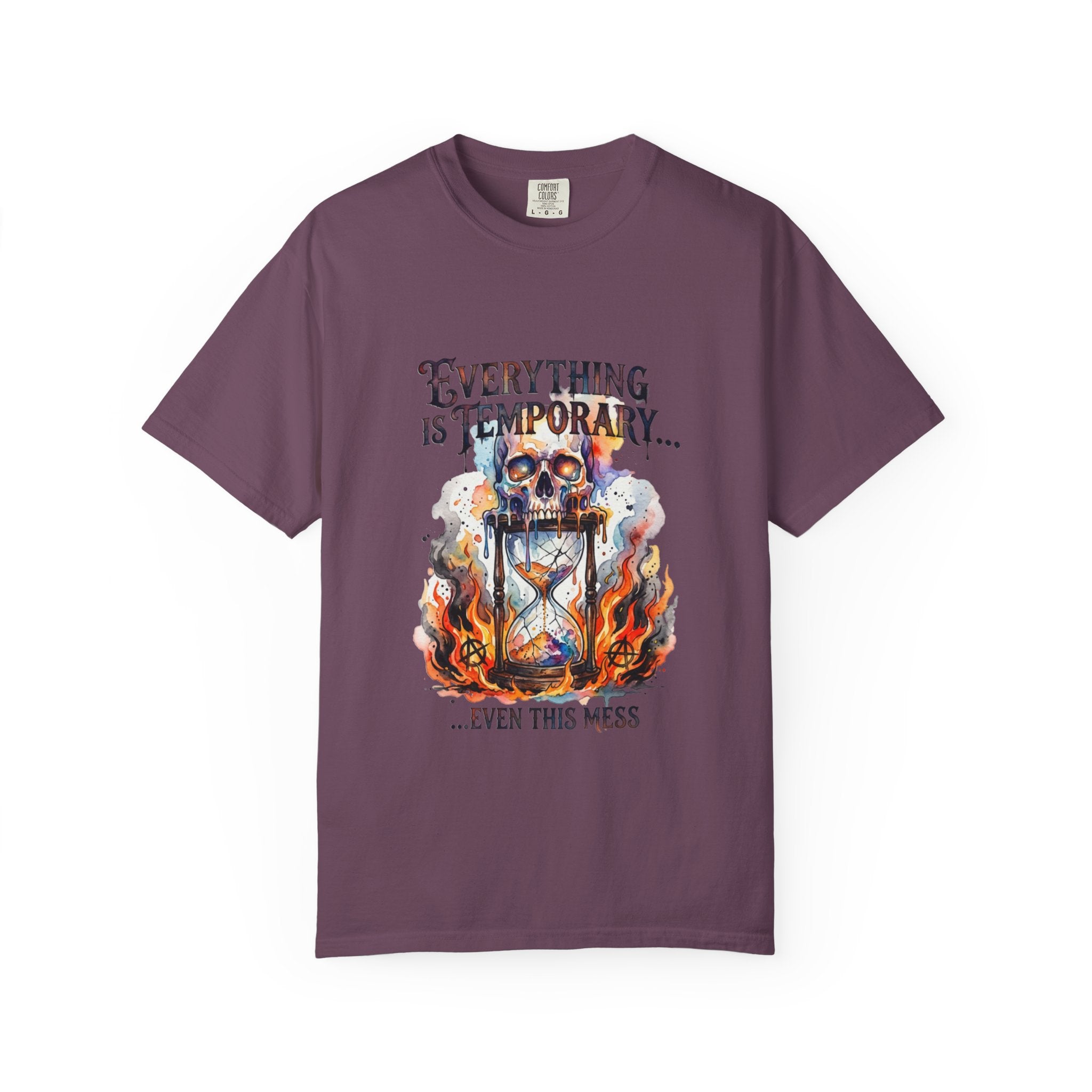 Everything Is Temporary T-Shirt — Skull Hourglass Graphic Tee