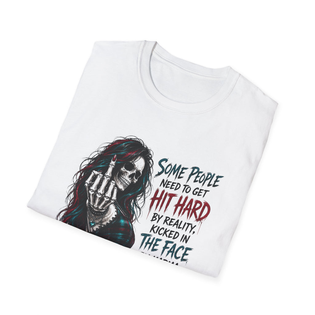 Edgy 'Grow the F*** Up' Graphic T-Shirt — Dark Skull Girl Statement Tee