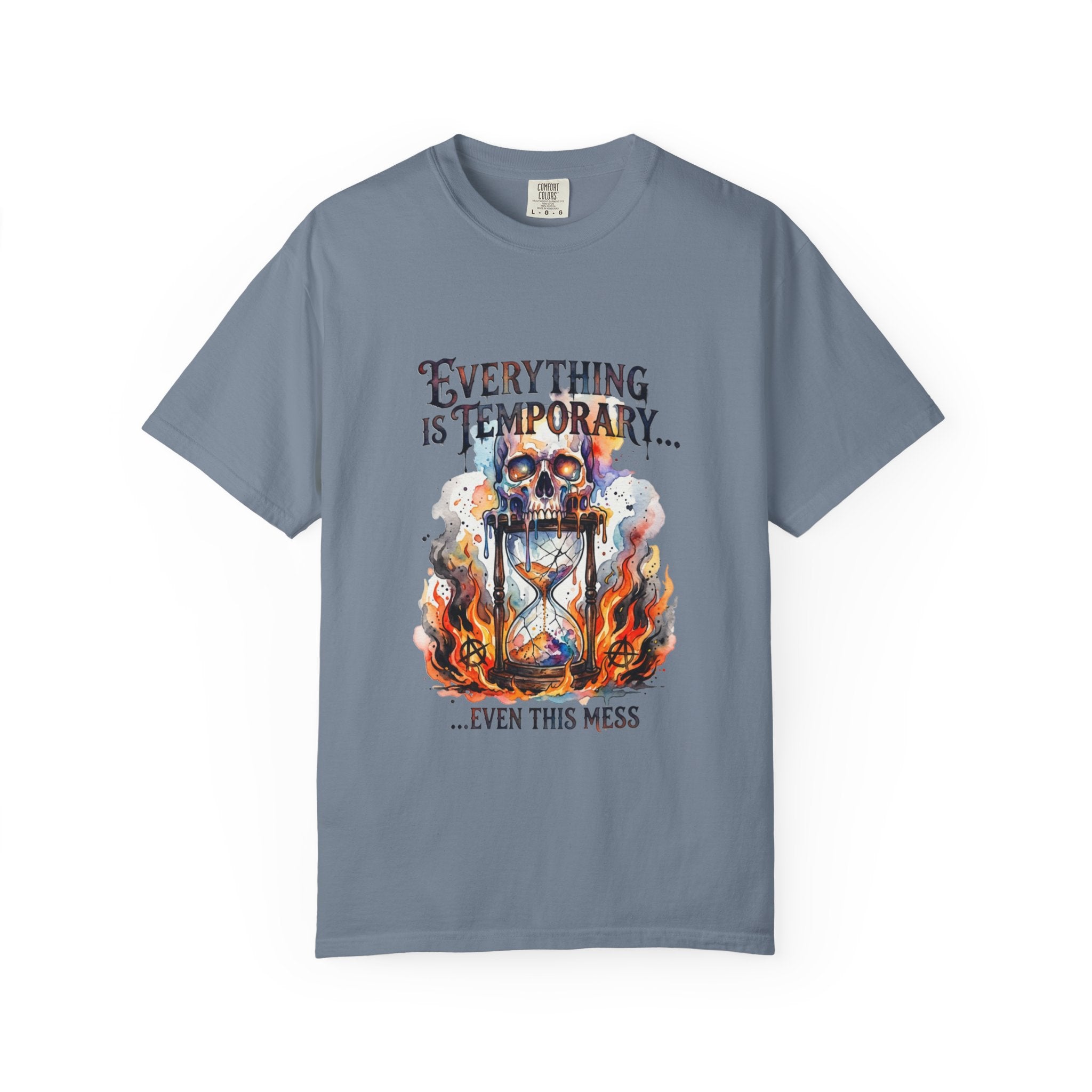 Everything Is Temporary T-Shirt — Skull Hourglass Graphic Tee