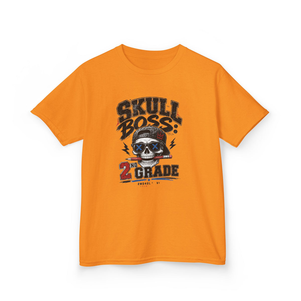 Kids Tee — "Skull Boss 2nd Grade" Back-to-School Graphic Shirt
