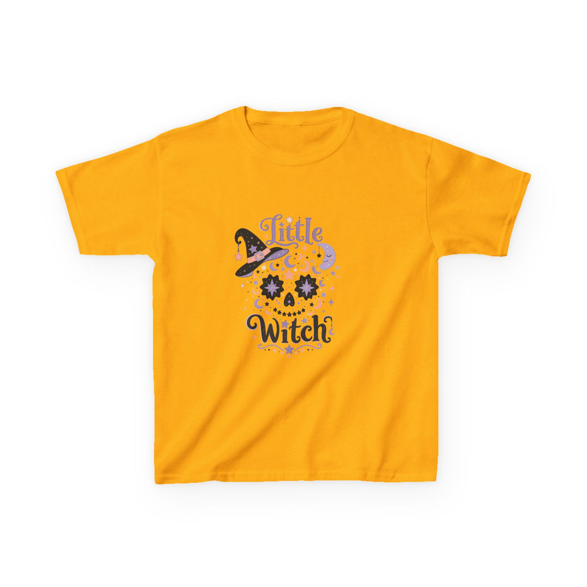 Kids T-Shirt - "Little Witch" Halloween Skull Design