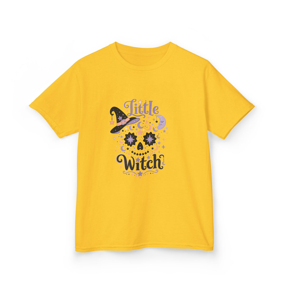 Kids T-Shirt - "Little Witch" Halloween Skull Design