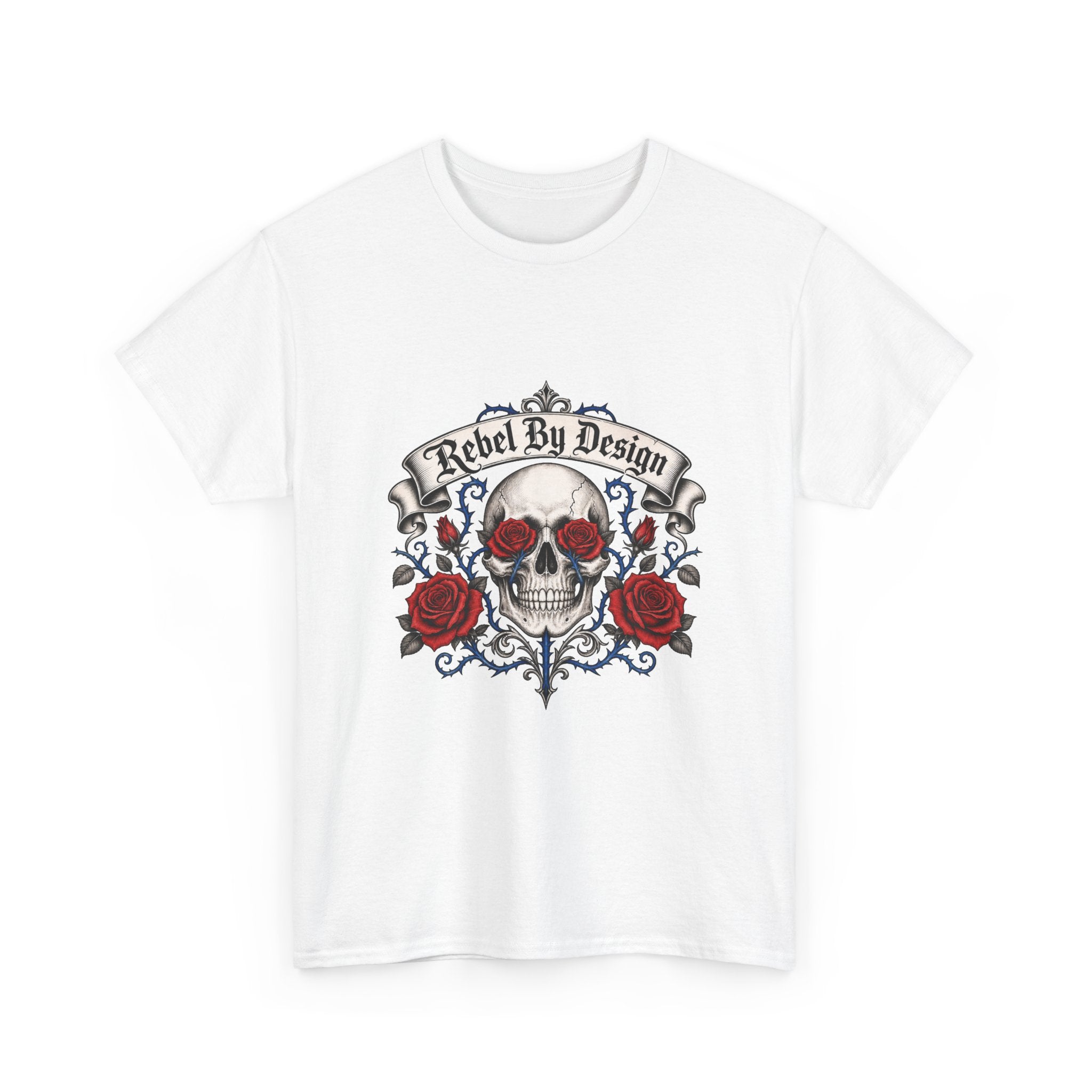 Skull & Roses Tee — "Rebel By Design" Graphic T-Shirt