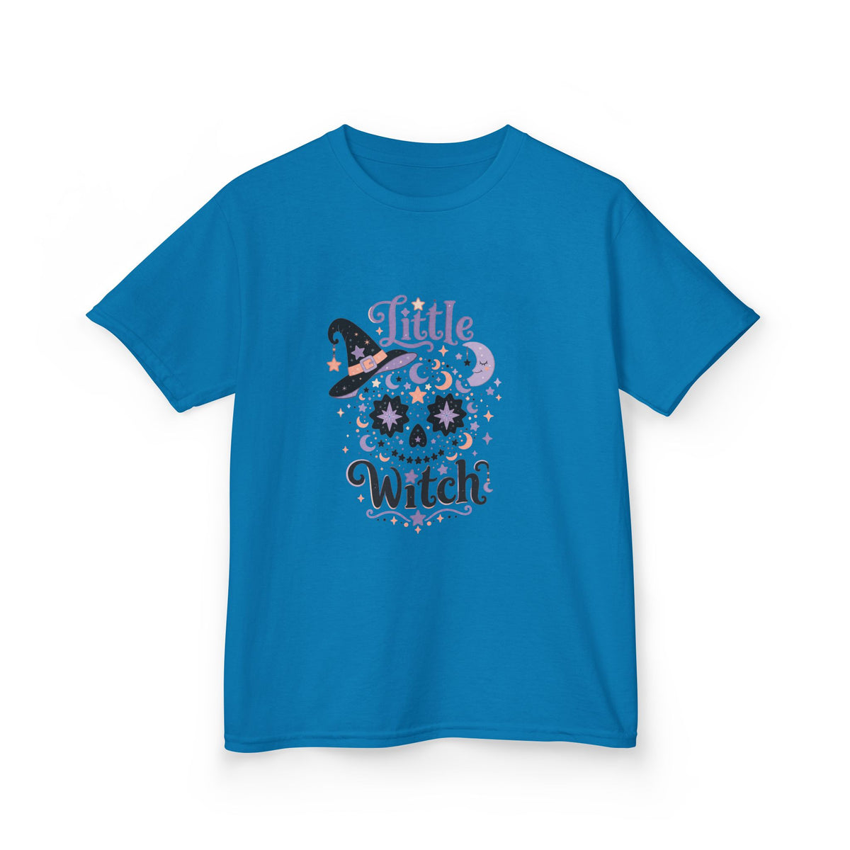 Kids T-Shirt - "Little Witch" Halloween Skull Design