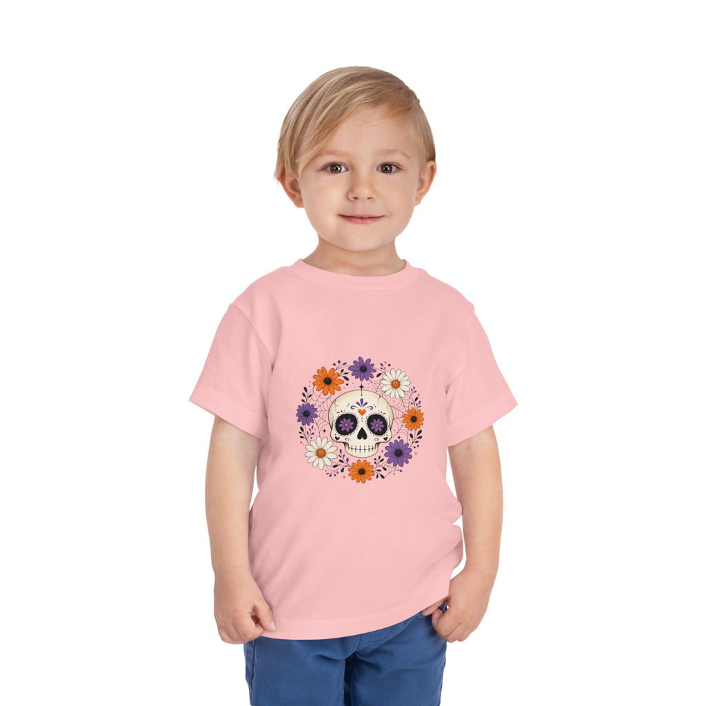 Toddler Tee — Floral Sugar Skull Day of the Dead Kids Shirt