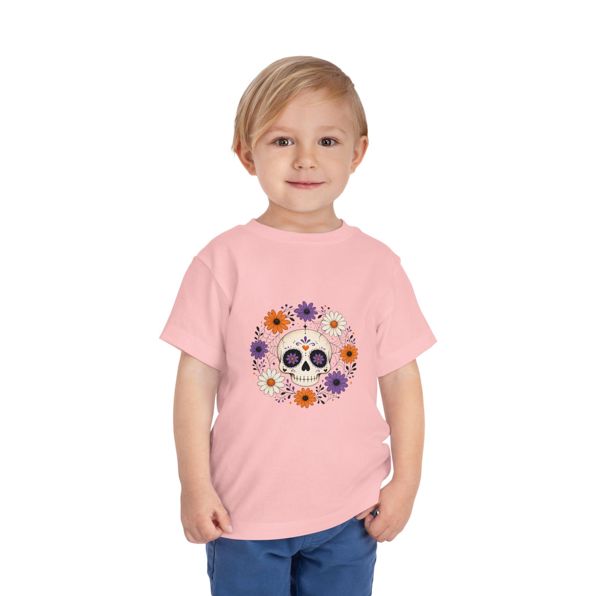 Toddler Tee — Floral Sugar Skull Day of the Dead Kids Shirt