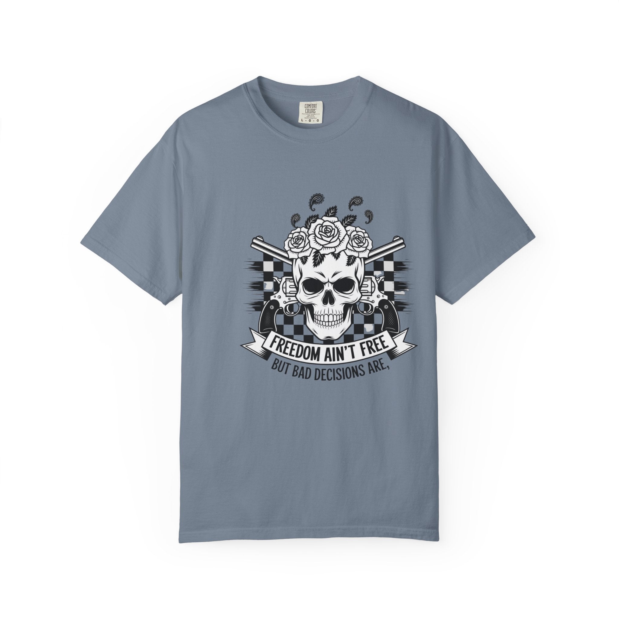Skull & Roses T‑Shirt — "Freedom Ain't Free" Graphic Tee