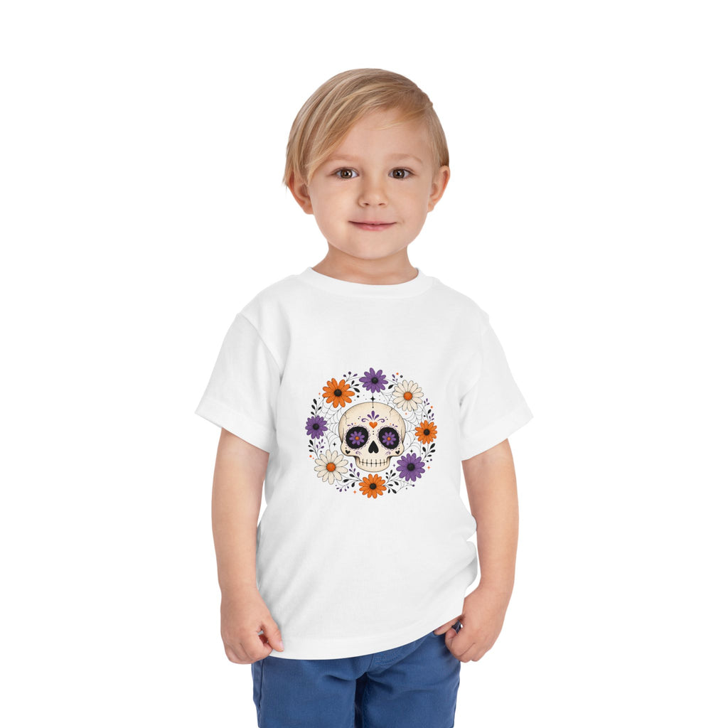 Toddler Tee — Floral Sugar Skull Day of the Dead Kids Shirt