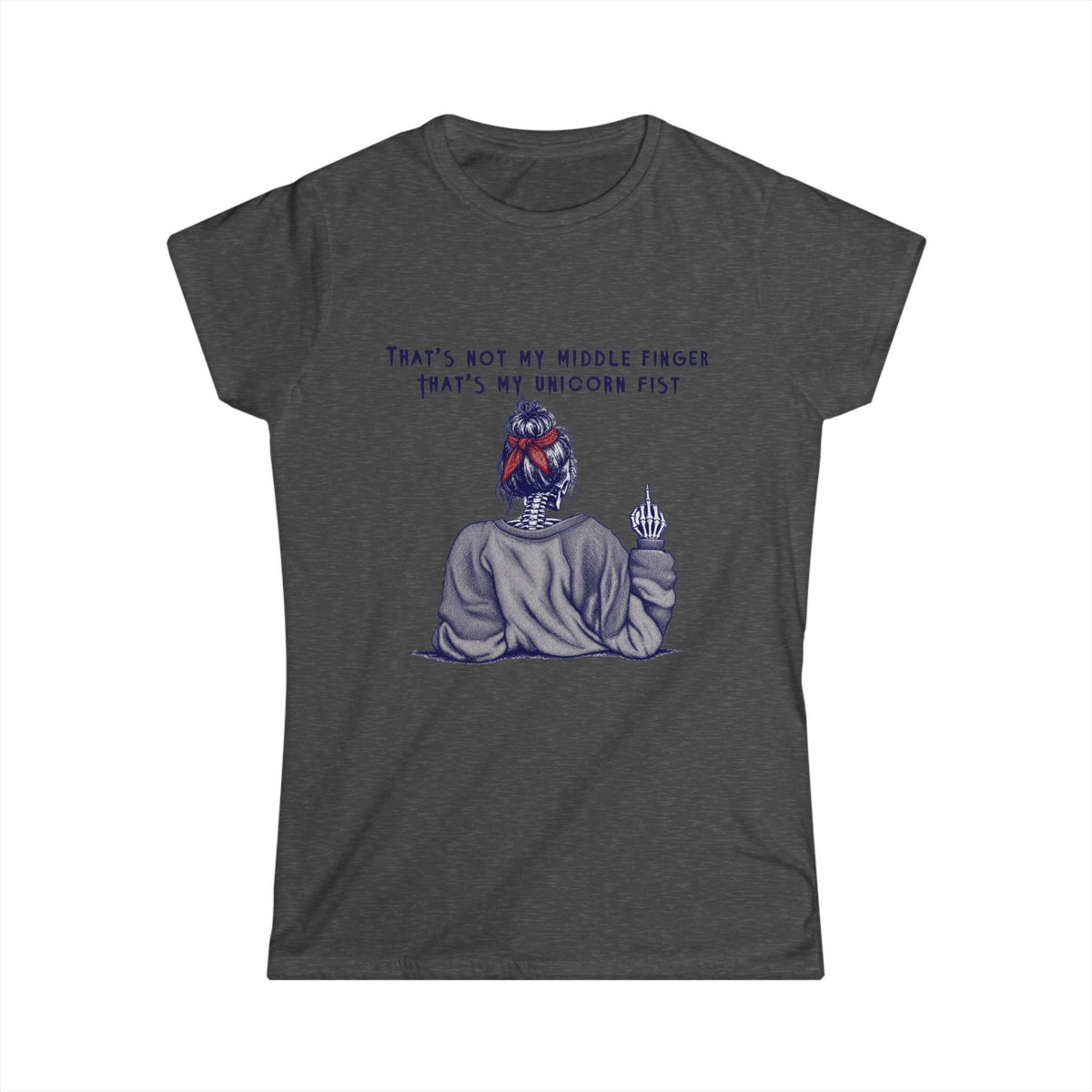 "That's Not My Middle Finger, That's My Unicorn Fist" White Softstyle Tee