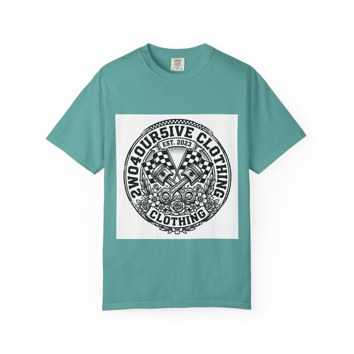 Vintage Racing Crest T-Shirt — '2W04OURSIVE CLOTHING' Graphic Tee