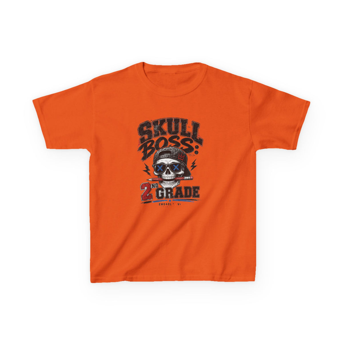 Kids Tee — "Skull Boss 2nd Grade" Back-to-School Graphic Shirt