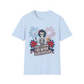 Professional Firework Supervisor T-Shirt — Patriotic Skeleton with Beer & Fireworks