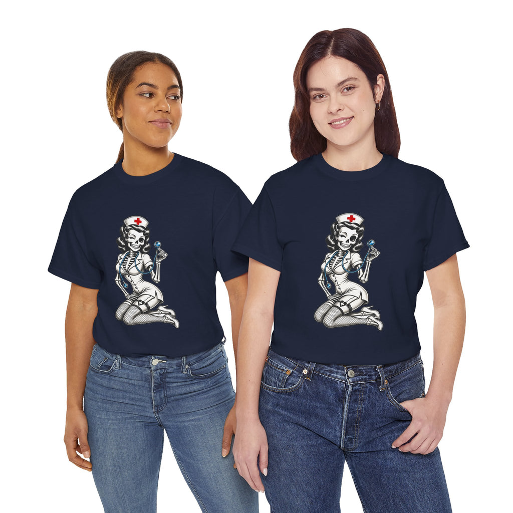 Pin-Up Nurse T-Shirt — Retro Vintage Nurse Girl Graphic Tee