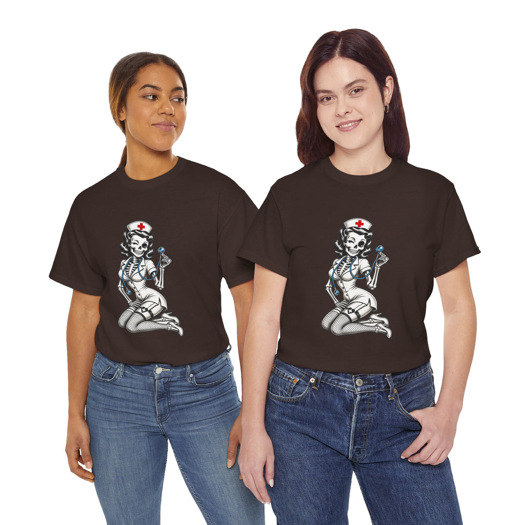 Pin-Up Nurse T-Shirt — Retro Vintage Nurse Girl Graphic Tee