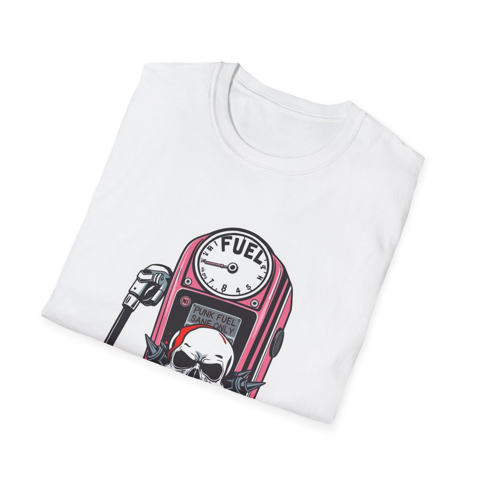 Gas Pump Skull Tee — 'Fuel' Retro Biker Graphic T-Shirt