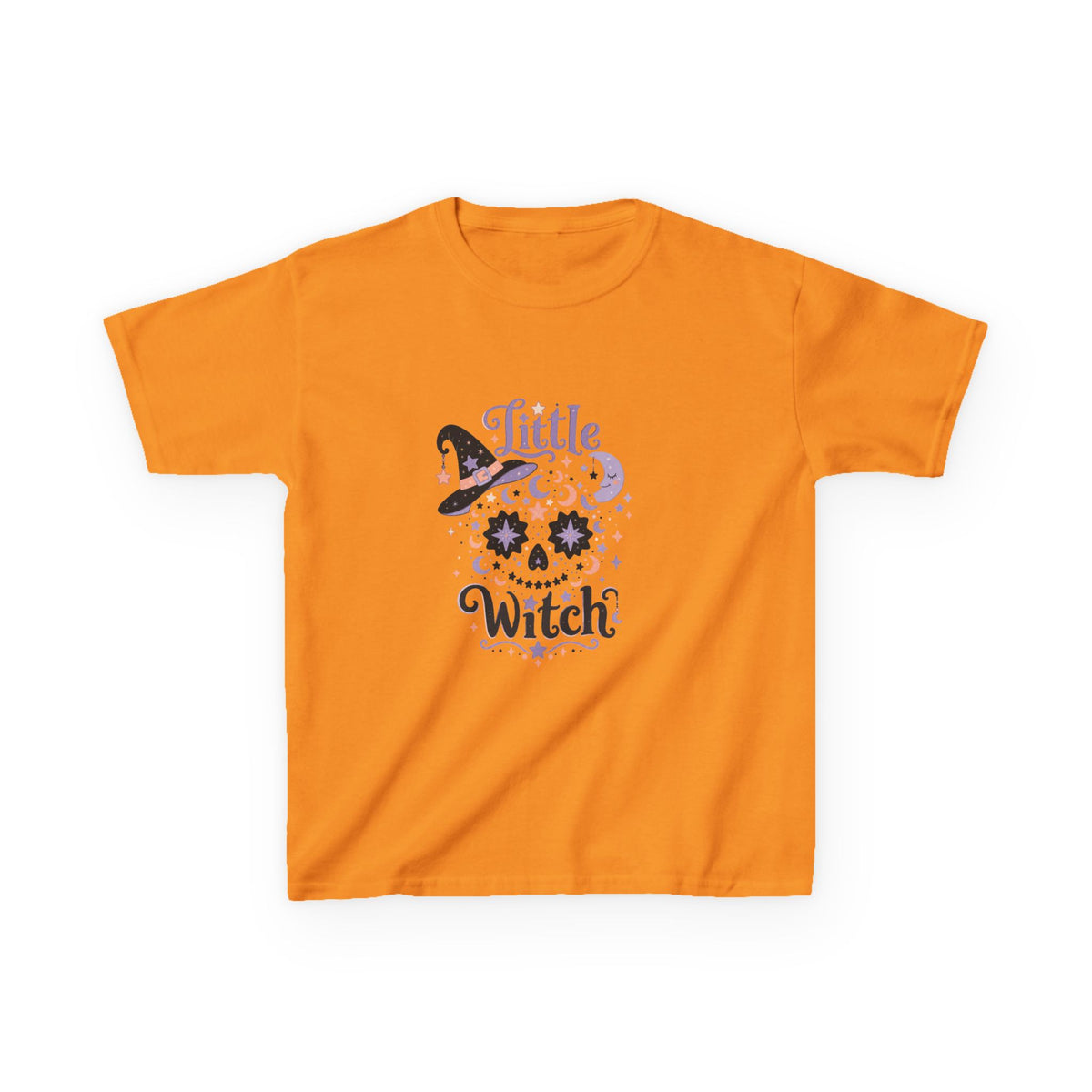 Kids T-Shirt - "Little Witch" Halloween Skull Design