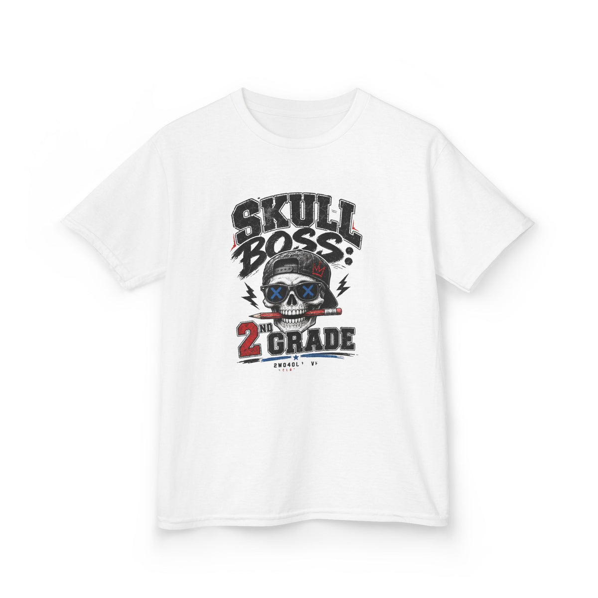 Kids Tee — "Skull Boss 2nd Grade" Back-to-School Graphic Shirt