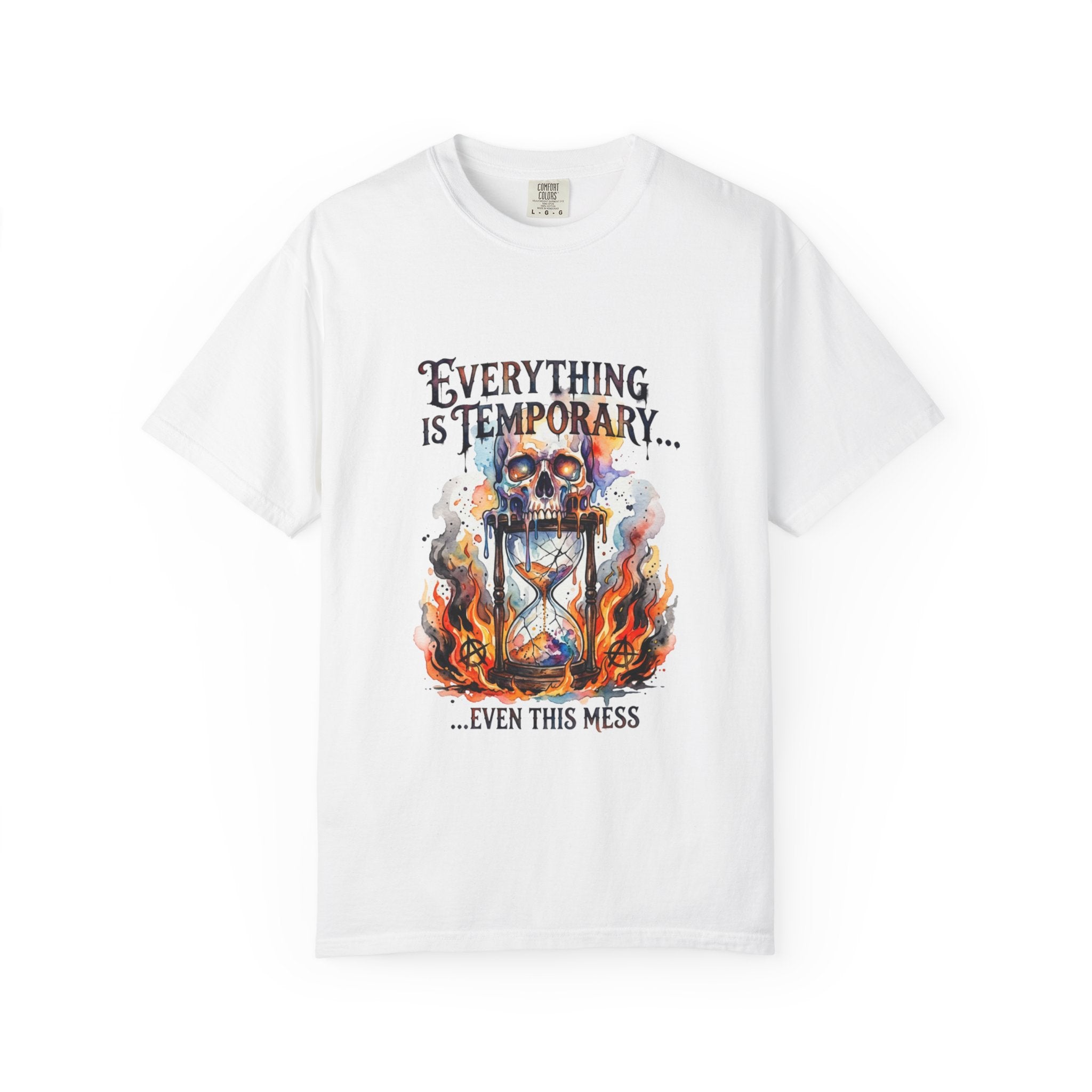 Everything Is Temporary T-Shirt — Skull Hourglass Graphic Tee