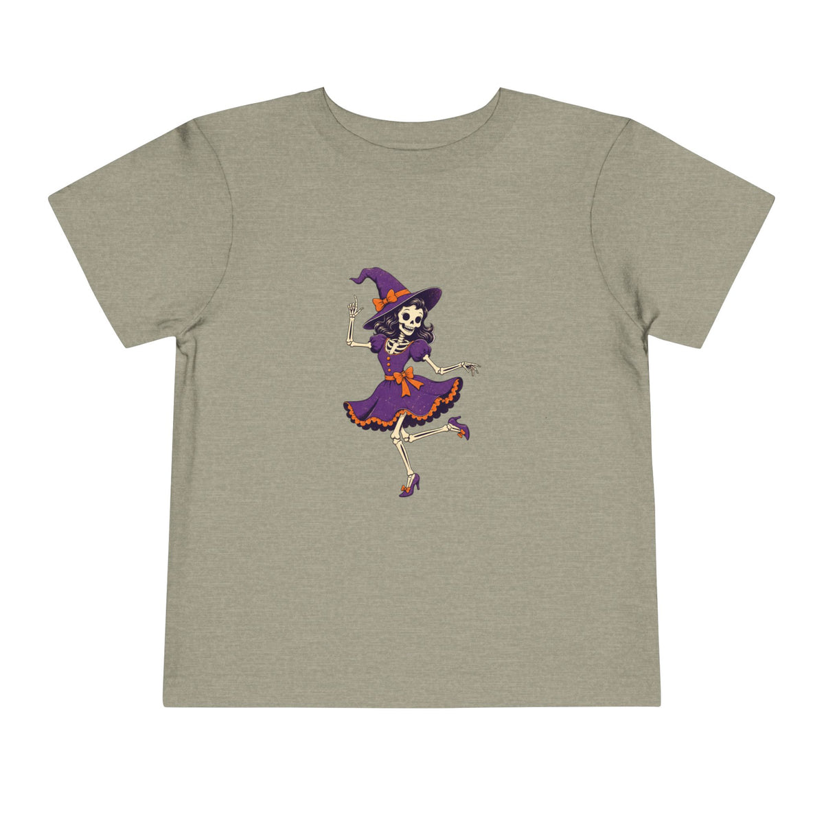 Toddler Witch Skeleton Tee — Cute Dancing Skeleton Halloween Shirt for Kids