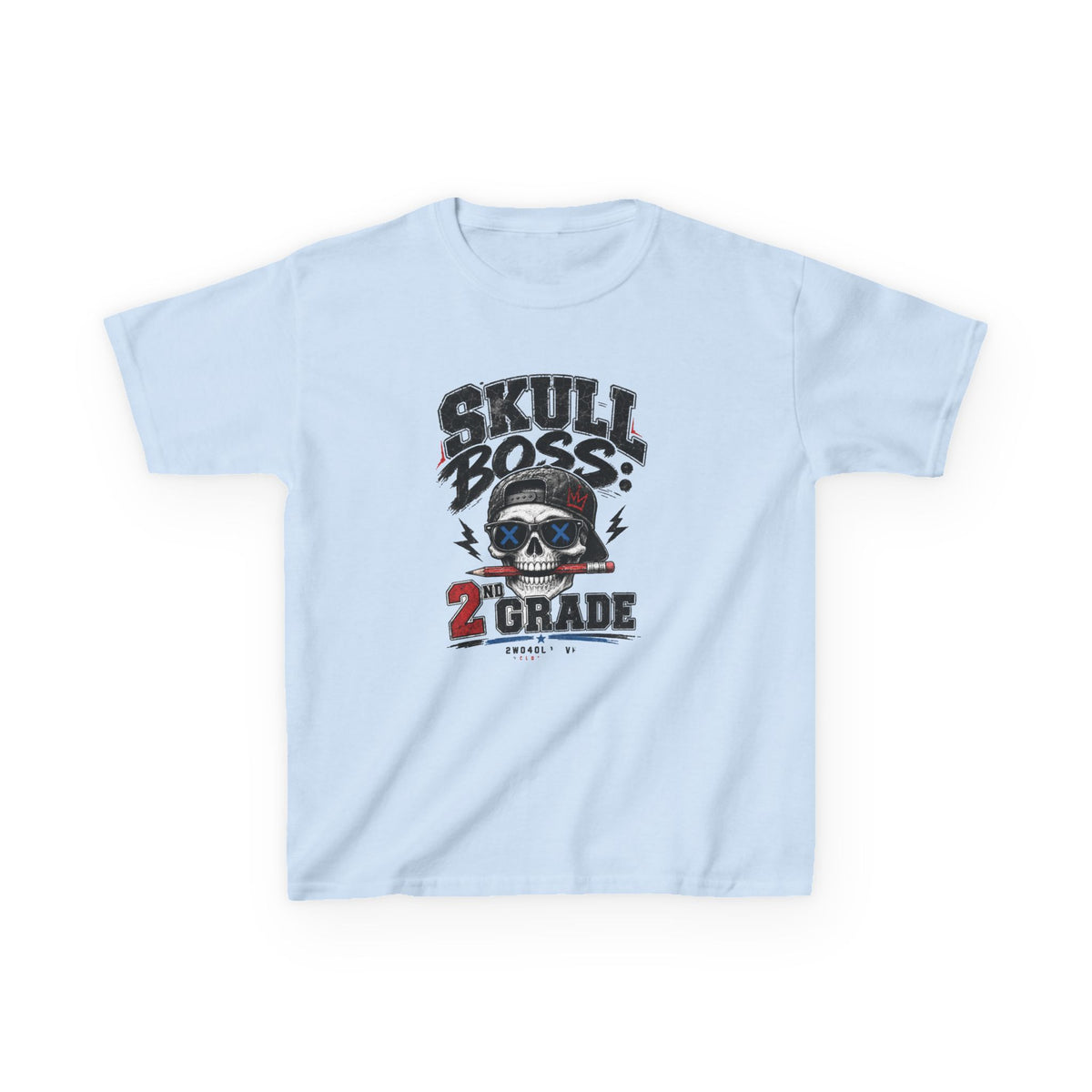 Kids Tee — "Skull Boss 2nd Grade" Back-to-School Graphic Shirt