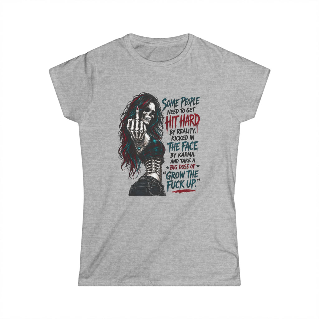 "Some People Need to Be Hit Hard" Edgy Quote Graphic Tee